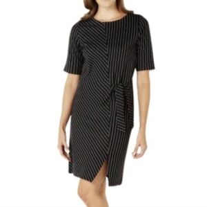 Sandwich Clothing black pin stripes dress with tie size S